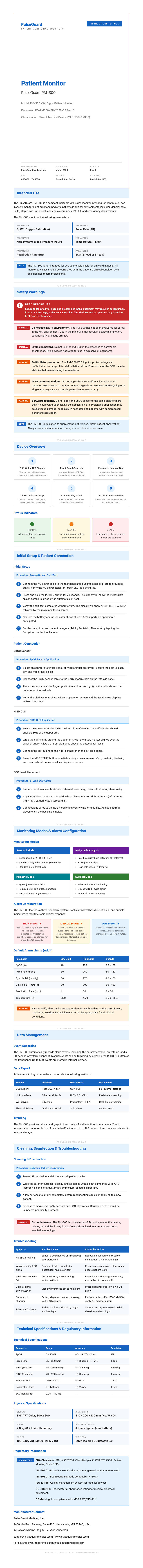 Medical precision instruction manual